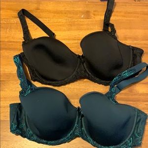 Simone Perele smooth cup demi bra jade and black